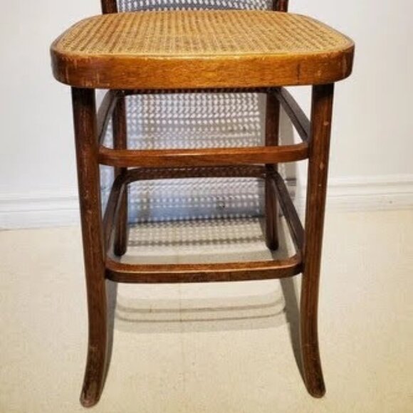 Vintage "Josef Hoffmann" Tall Mid Century Cane Chair - 37"inches Tall - Mint A+ - Picture 2 of 4
